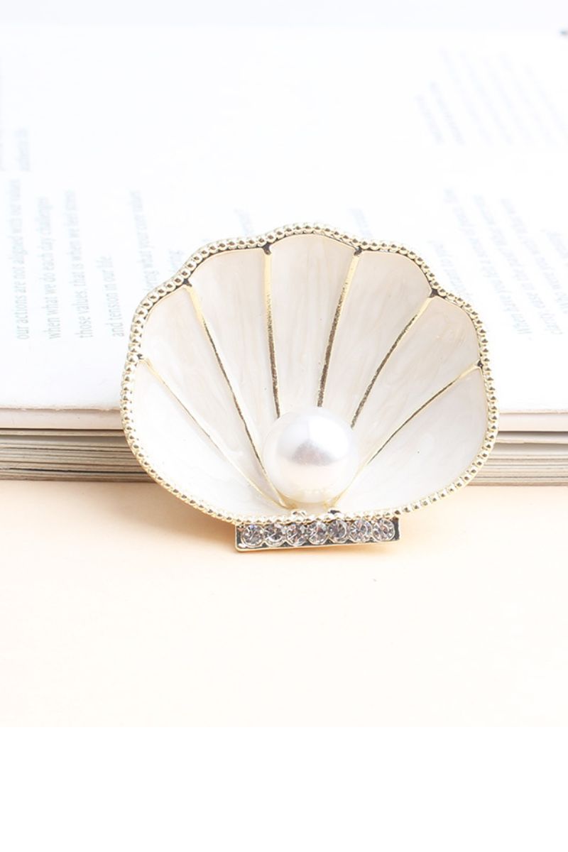 Beach Shell Brooch - White